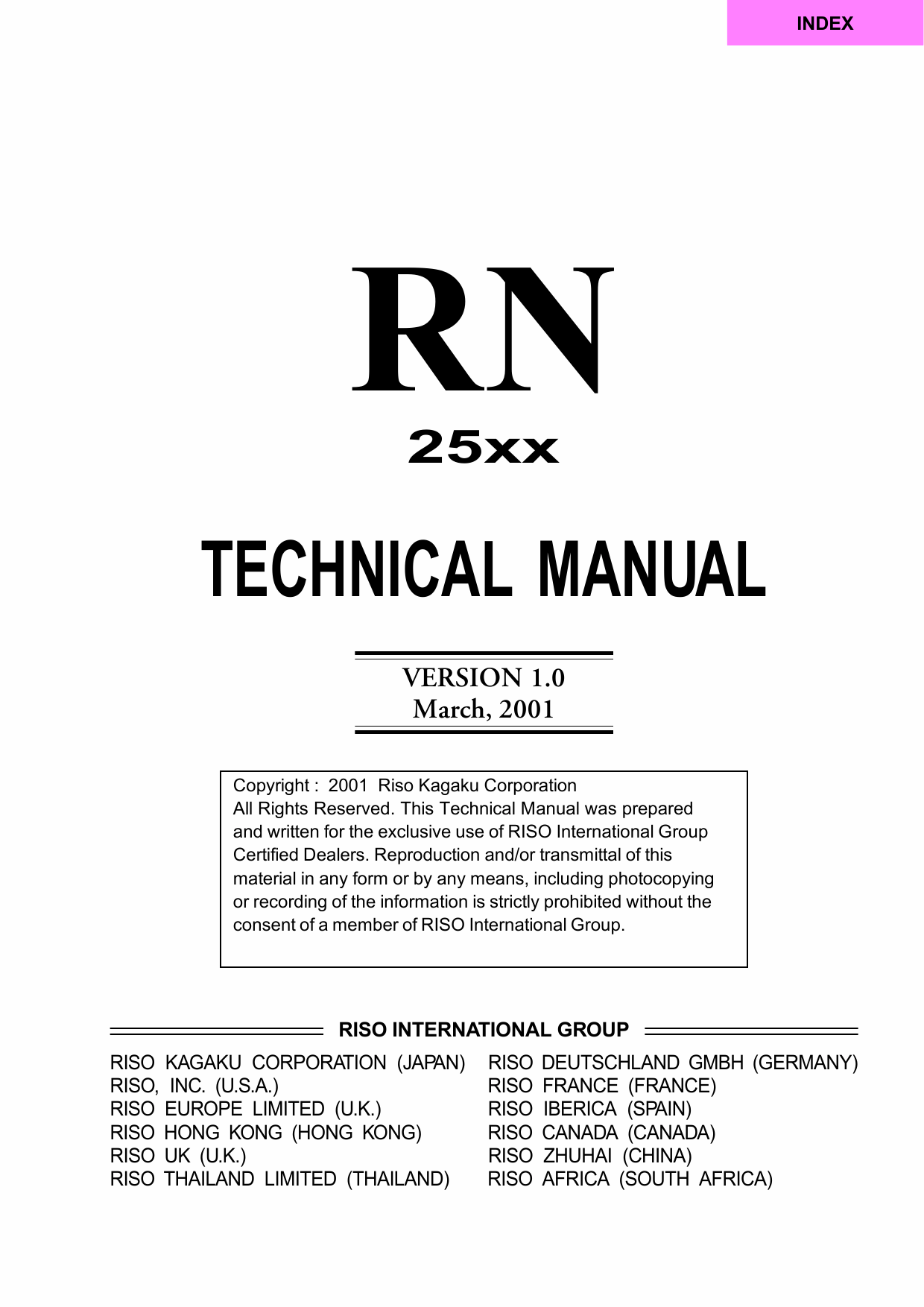 RISO RN 2500 TECHNICAL Service Manual-1